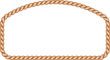 Illustration of a simple rope frame with blank copy space. Empty space with rope border for your design. 