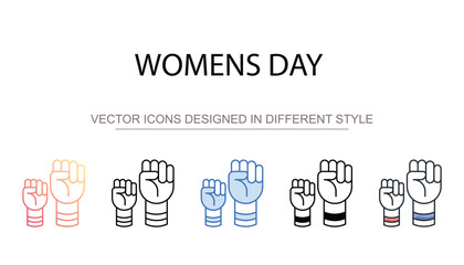 Womens Day icon design with white background stock illustration