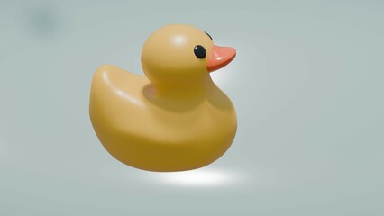 Rubber duck on water background