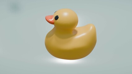 Rubber duck on water background