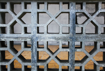 White grunge brick wall background. Abstract texture of light and dark gray paint on white brick wall used as ventilation and home decoration.