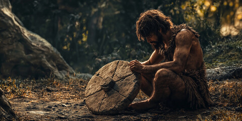 The invention of the wheel in the stone age period