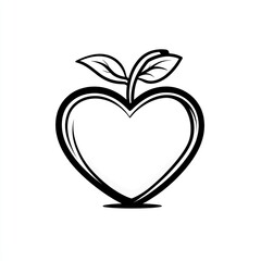 Fototapeta premium Heart-shaped apple graphic design