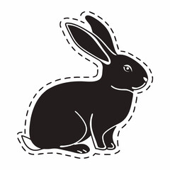 Easter Bunny Shape SVG,Rabbit SVG,Bunny Shape Svg,Outline Bunny Svg,Bunny Silhouette,Easter Bunny