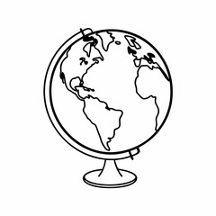 planet earth line icon vector,Line Icon Vector File