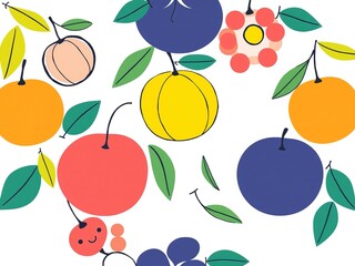 Monoline Fruit Minimalism: Abstract Art for Modern Spaces