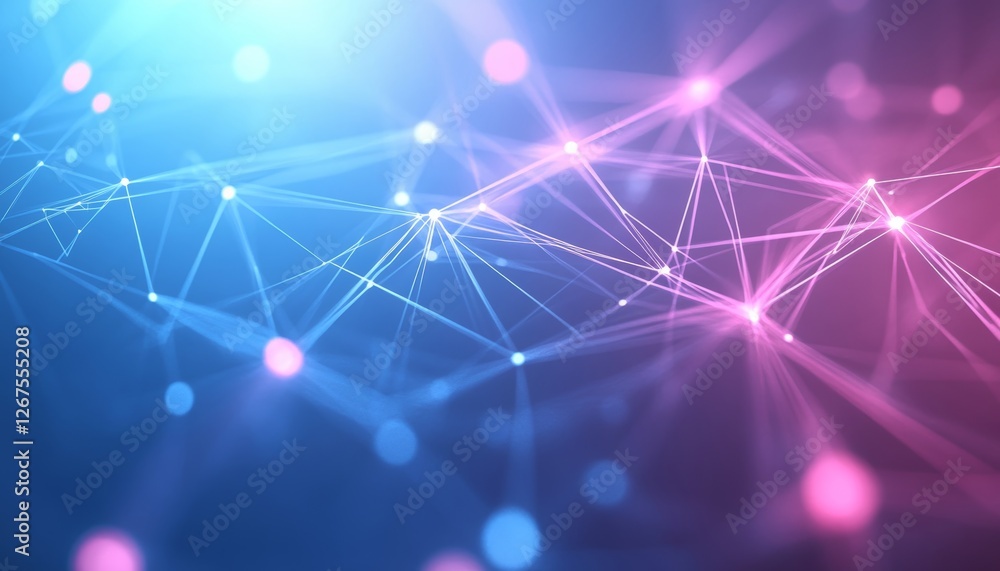 Poster abstract network connections, digital data visualization, futuristic technology background.