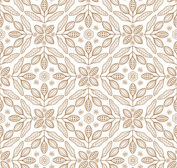 Fototapeta premium Cocoa vector seamless pattern. Chocolate cocoa beans background. Vector hand drawn illustration. Vintage style illustration.