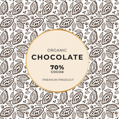 Cocoa bean illustration. Vintage style design template. chocolate cocoa beans. Vector illustration