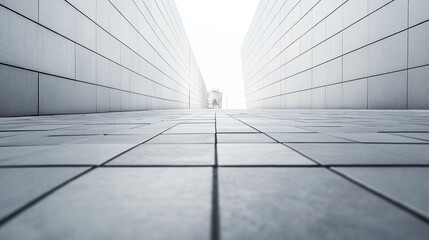 Fototapeta premium Discover the serene beauty of a minimalist corridor leading to a bright, open sky in an architectural wonder