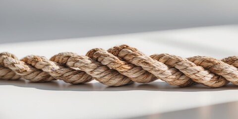 Twisted rope showcasing intricate texture and natural fibers aga.