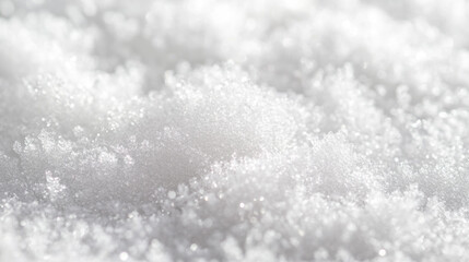 Winter's delicate embrace reveals a glistening blanket of fresh snow covering the ground at dawn in a serene landscape