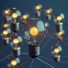 Network Technology with Light Bulb Concept