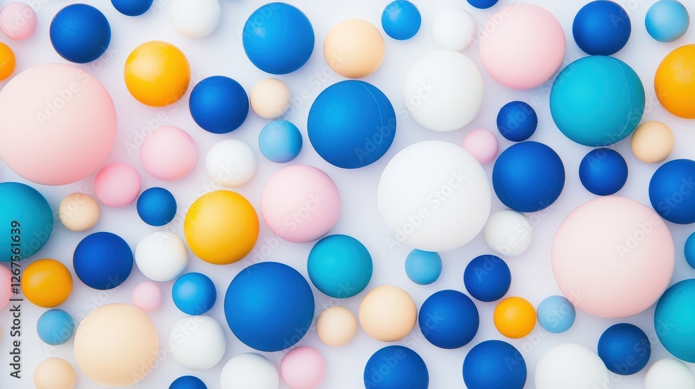 Aufkleber a vibrant arrangement of colorful spheres in various sizes, creating a playful and visually appealin