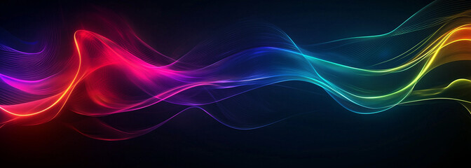 Obraz premium Banner of fractal waves