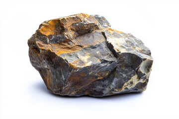 Selective focus stone isolated on white background, Stone pond ornament in backyard garden on white background.