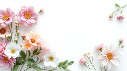 Naklejka premium Serene Sanctuary: Soft Pastels and Organic Blooms for Mother's Day
