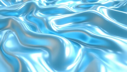 Obraz premium Soft Abstract Waves Seamless Baby Blue And Pale Sky Blue Gradient, Elegant Design Element.