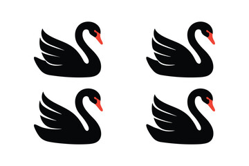 Minimalist Black Swan Silhouette Illustration © Laboni
