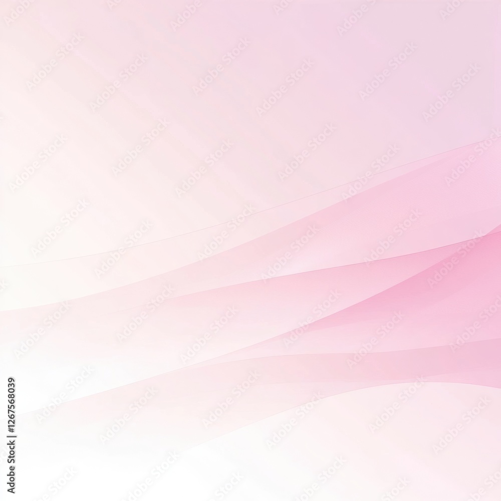 Poster soft pink abstract background with flowing curves and gradients creating a calming atmosphere for de