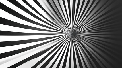 Abstract black and white radial stripes background