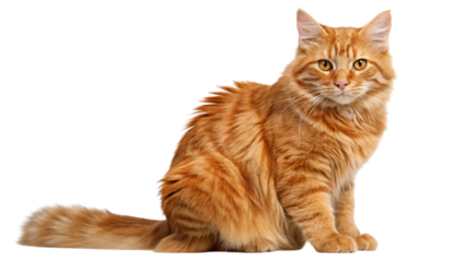 Cute orange kitten isolated on white background