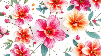 Whimsical Scribbles and Floral Tapestry