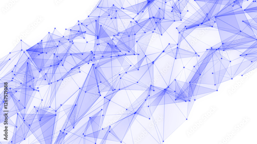 Poster blue plexus dot abstract technology futuristic network with loop white background. technology abstra