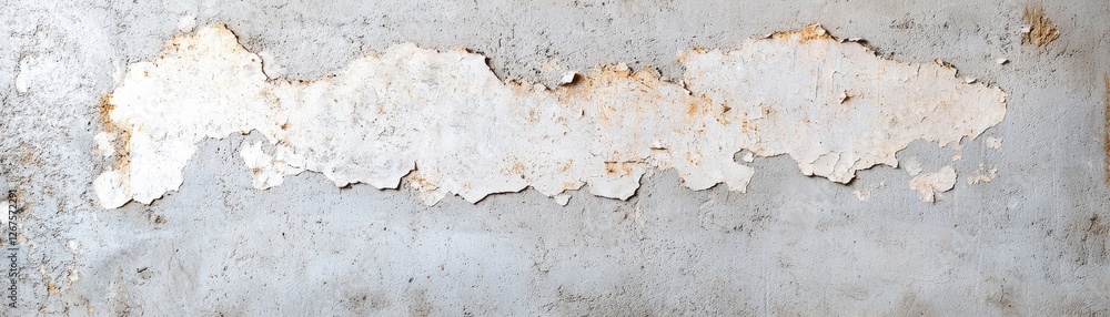 Poster textured background with peeling paint on rusty metal surface in soft neutral tones for design and a