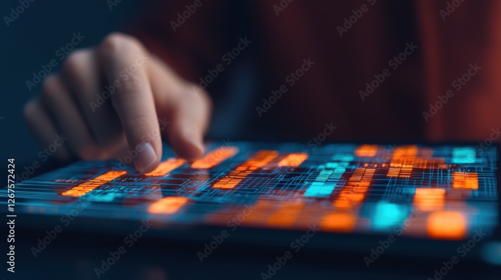 Aufkleber engineer energy tablet concept. smart energy consultant monitoring real time power data on digital d