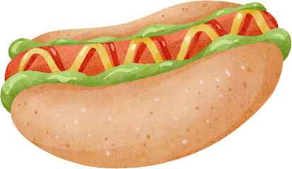 watercolor hot dog
