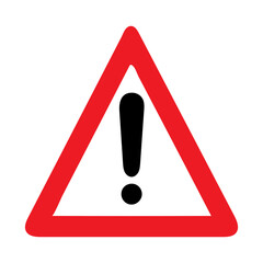 warning sign on white on a transparent background