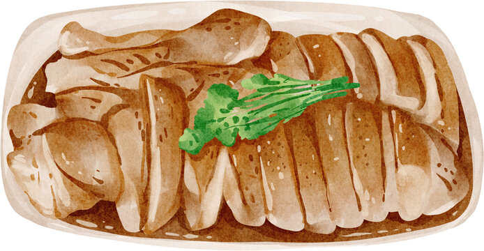 watercolor teochew braised duck