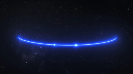 Obraz premium Curved Neon Arc in Night Sky with Stars and Galaxy Dust Abstract Sci Fi Background Space Visual
