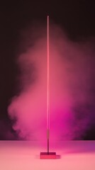 Neon glow stick in pink mist ambiance
