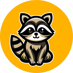 Cute Mascot Logo Racoon Vector