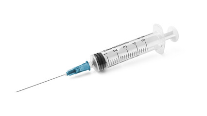 Medical syringe isolated on a transparent background