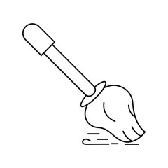 broom lineal icon with white background vector stock illustration