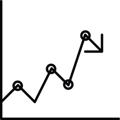 Abstract vector illustration of a line graph with a visual representation of decline and direction arrow, suitable for business, finance, or data analysis graphics.