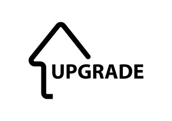 time to upgrade sign on white ackground	