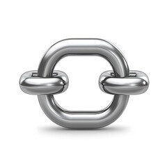 Obraz premium Polished Metal Chain Link Isolated On White Background