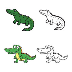Crocodile with a smile cartoon  Illustration vector 