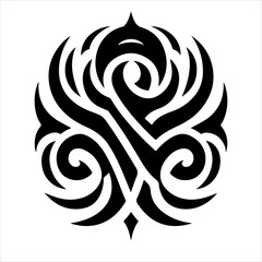 Fototapeta premium Tribal tattoo silhouette vector. Tribal tattoo icon. Vector tribal tattoo silhouette illustration.