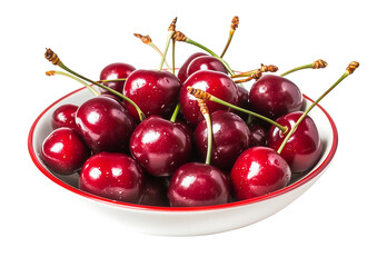 Fresh Red Cherries in Bowl Summer Fruit