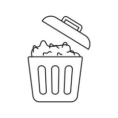 trash lineal icon with white background vector stock illustration