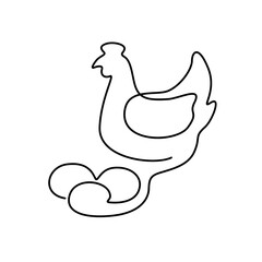 line art chicken egg