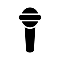 Hand gripping a microphone line icon, symbolizing powerful vocal performance in karaoke.