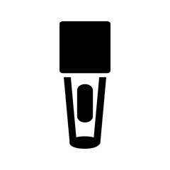 Microphone with sparkles line icon, symbolizing a star-like performance in karaoke.