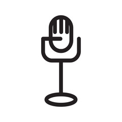 Floating microphone line icon with stars, symbolizing a fun and engaging karaoke experience.