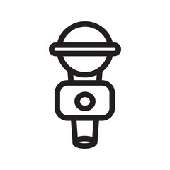 Hand-drawn line mic icon with an artistic sketch style, adding a creative touch.